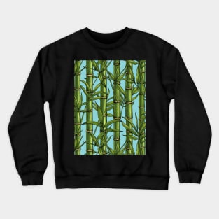 Bamboo forest on light blue Crewneck Sweatshirt